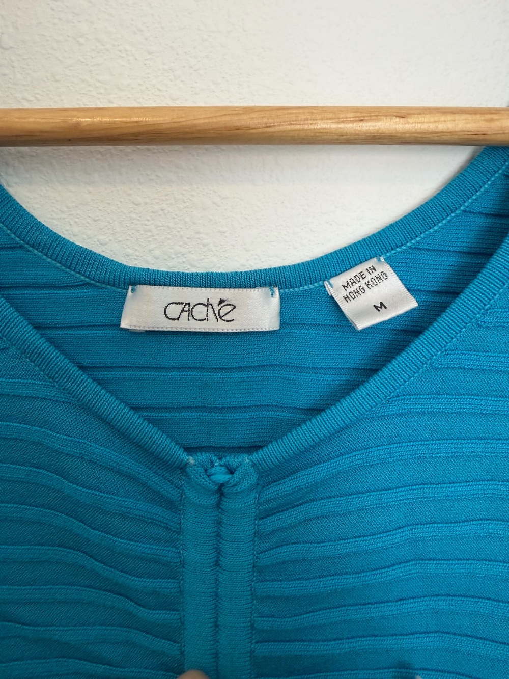 Vintage Caché Turquoise Ruched Ribbed Tank Top Y2K Size Medium - Picture 4 of 6